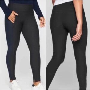 Athleta Stellar Tight Black High Rise Zip Pocket Leggings Sz M